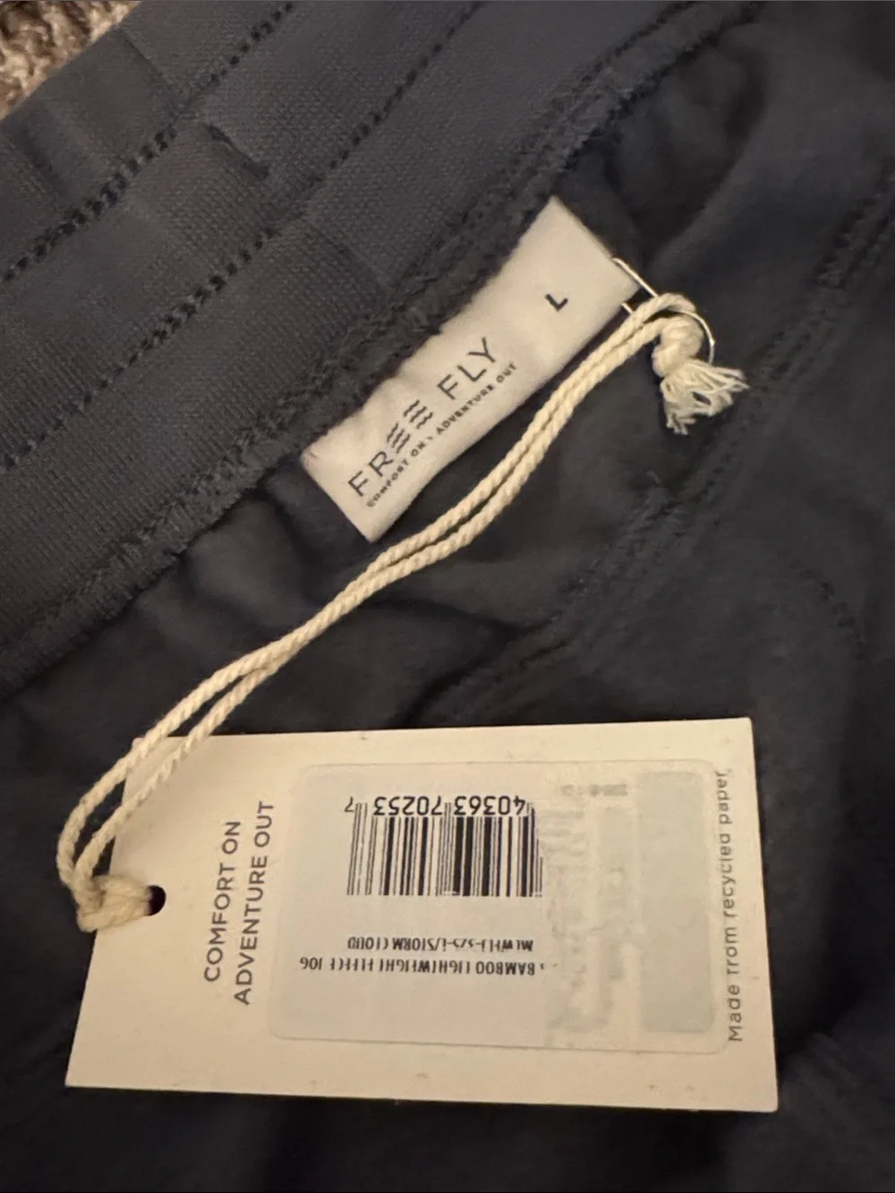 NWT Free Fly Storm Cloud Bamboo Lightweight Fleece Jogger Men's Size Large